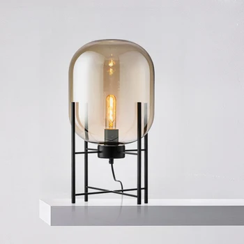 Простая художественная прикроватная лампа для спальни, креативная настольная лампа из скандинавского стекла, дизайнерский торшер в стиле постмодерн на вилле