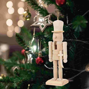 Рождественская деревянная Незаконченная фигурка Щелкунчика, сделанная своими руками, Пустая неокрашенная кукла-щелкунчик
