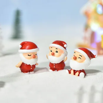 Рождественские маленькие украшения из смолы, креативная милая фигурка Санта-Поросенка в подарочной коробке, Подарок ручной работы, Аксессуары для украшения своими руками для Рождественской вечеринки