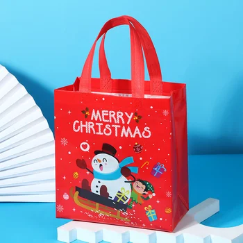 Рождественские сумки-тоут, Нетканое печенье, Пакеты для упаковки закусок, Подарочные пакеты для Рождественской вечеринки, Сувениры, Сумка для хранения Navidad Новый год 2024