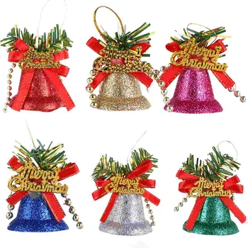 Рождественский мини-бант, Рождественская елка, колокольчики, пластиковые вешалки для одежды, украшение