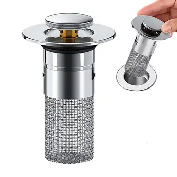 Сетчатый фильтр для слива ванны, предотвращающий засорение, заглушка для раковины с выдвижными принадлежностями для ванны, кухонные фильтры для кухонных раковин, общественные туалеты