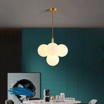 Скандинавская современная Люстра с воздушным шаром, спальня, гостиная, Стеклянный ресторан, Кухня, Светодиодный подвесной светильник, Внутреннее освещение, пузыри