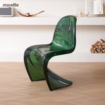 Скандинавские Бытовые Простые Пластиковые стулья Дизайнерский Современный обеденный стул для креативного отдыха S-Образный шезлонг Salle Manger Furniture