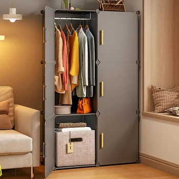 Складной шкаф Шкафы для одежды Простые Комоды Шкаф для хранения кубиков Пластиковая Складная Прочная мебель для дома и спальни
