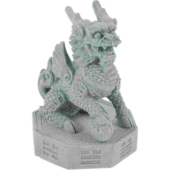 Статуя Килин из песчаника, китайское Древнее животное, Настольная Древняя Скульптура Килин
