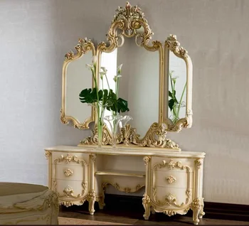 Столик для макияжа французского двора, европейский туалетный столик из массива дерева, белый, новый классический столик для макияжа, зеркало для макияжа вилла на заказ