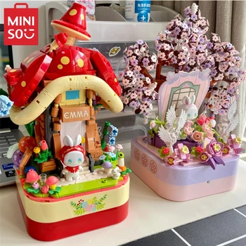 Строительные блоки MINISO серии secret forest, модель сказочного дома, детская игрушка, собранная фигурка, подарок на день рождения kawaii