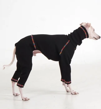 Теплая зимняя одежда Italian greyhound, черная водолазка whippet из чистого хлопка с эластичным воротом на четырех ножках