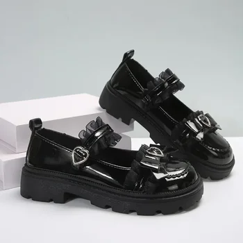 Туфли принцессы Японская милая женская обувь 2024 года, новые модные женские туфли Mary Jane на платформе с большим носком, Zapatos Para Mujeres, черные