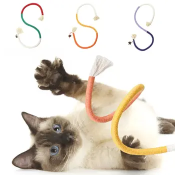 Укус-стойкий хлопок веревка кот scratcher Канат, хлопок веревка интерактивный питомец тизер палочка строка веревка износостойкая красочная