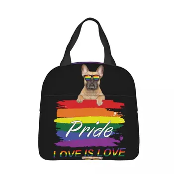 Французский бульдог Love Is Love Классическая Портативная сумка для ланча Pride LGBT Gay Love Ice Cooler Pack Изоляционные сумки для хранения продуктов для пикника