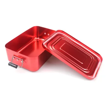 Цветной алюминиевый ланч-бокс для бенто на открытом воздухе Прямоугольный ланч-бокс для кемпинга Удобная посуда Студенческий ланч-бокс