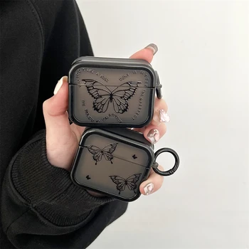 Черный модный чехол для наушников с бабочкой для Apple Airpods Pro 2 3, беспроводная Bluetooth-гарнитура, силиконовый защитный чехол
