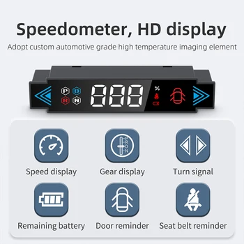 Черный прочный автомобильный головной дисплей - удобный и неразрушающий монтаж Простой в установке цифровой спидометр