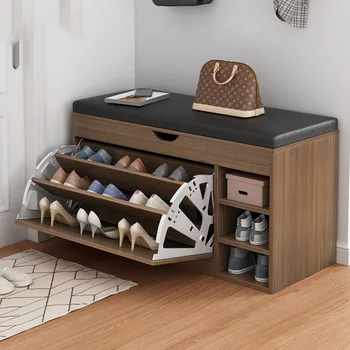 Шкаф-скамейка для хранения обуви, Деревянная прихожая, Компактная скамейка для обуви, вешалки для прихожей, мебель для прихожей Para Hogar