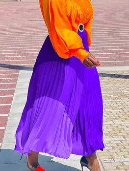 Элегантная осень 2023, африканские женские Макси-юбки из полиэстера с высокой талией, Африканская одежда для женщин с поясом, Африканская одежда Дашики