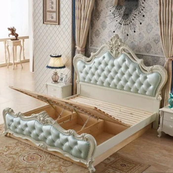Эстетичная Современная Кровать Роскошный Уникальный Деревянный Матрас Princess Bed Lounge Frame Для Хранения Домашней Мебели Cama Для Супружеской Спальни